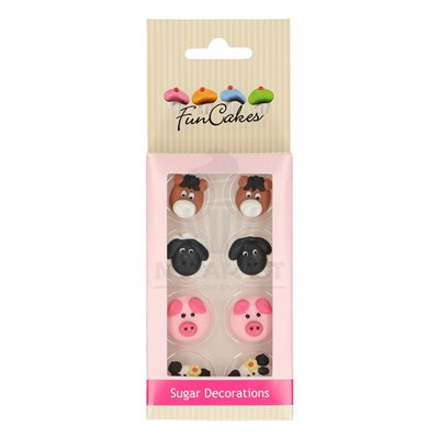 ENSEMBLE DE FIGURINES EN SUCRE ANIMAUX DE FERME (ENSEMBLE DE 8 PIÈCES)