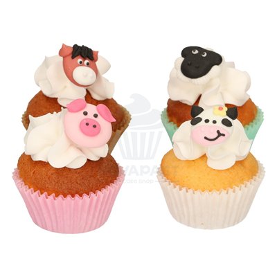 ENSEMBLE DE FIGURINES EN SUCRE ANIMAUX DE FERME (ENSEMBLE DE 8 PIÈCES)