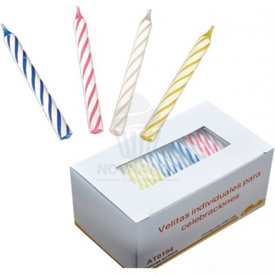 VELAS INDIVIDUALES COLORES (CAJA 200 UNDS)