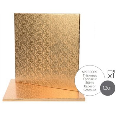 BASE PARA BOLO "DOURADA" QUADRADA 30X30 CMS (UND)