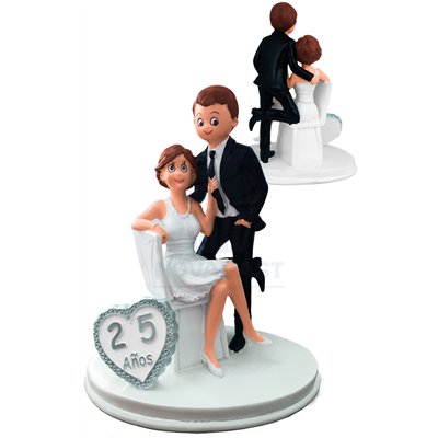 CASAL NOIVOS 25º ANIVERSÁRIO "SENTADOS" (UND)