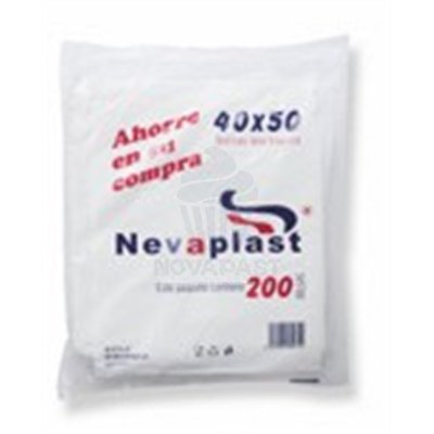 SAC PLASTIQUE AVEC ANSE BLANCHE 40X50 CM (PAQ. 200 U)