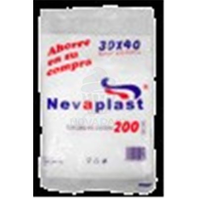 SAC EN PLASTIQUE AVEC ANSE BLANCHE 30X40 CMS (PAQ. 200 U)