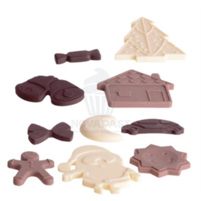 MOULE EN SILICONE MÉLANGE NOËL 12 FORMES (PIÈCE)