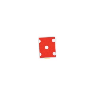 RED POLKA DOT DECORATIVE ACETATE RIBBON 4CM (METER)