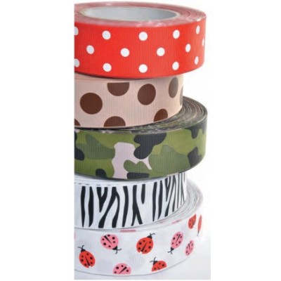 RED POLKA DOT DECORATIVE ACETATE RIBBON 4CM (METER)