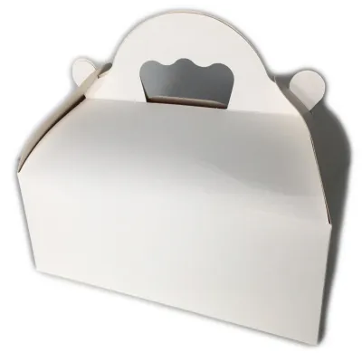 "Caja Blanca con Asas 16x18, Altura 7cm - Ideal para Pastelería y Panadería"
