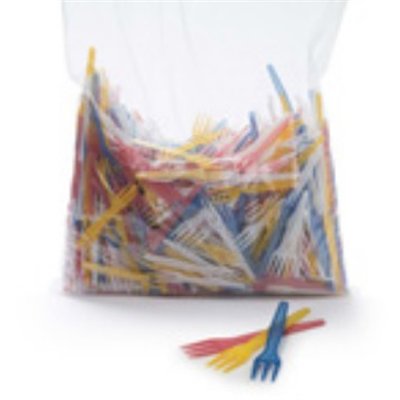 Mini fourchettes colorées en plastique - 1.000 pcs
