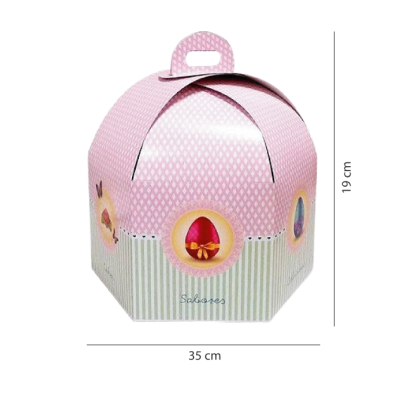 "Caja Alta de Lujo para Tarta Ágata de 35cm - Embalaje Elegante"