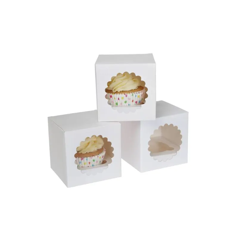 25 cajas individuales para cupcakes con ventana de Bakery direct. 