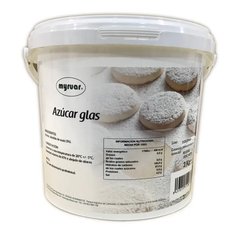 Azúcar Glass Antihumedad cubo 2 kg - Marti SA