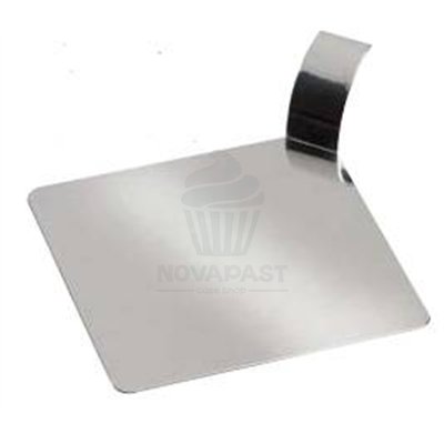 "Base Cuadrada PVC Plata 80x80mm - Caja de 100 Unid. para Pastelería"