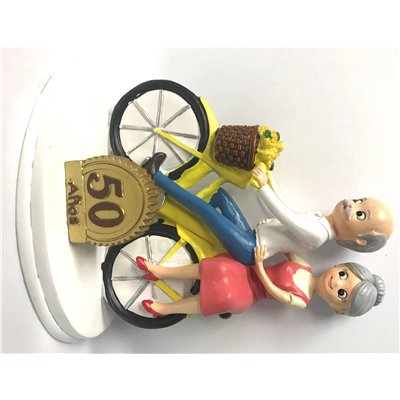 Figurine Anniversaire 50 Ans Couple à Vélo