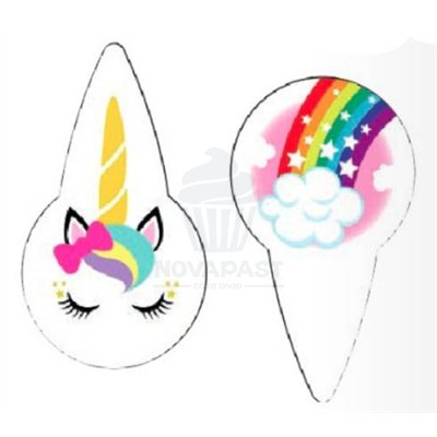 Sticks Licorne Multicolores en Oblea (24 pièces)