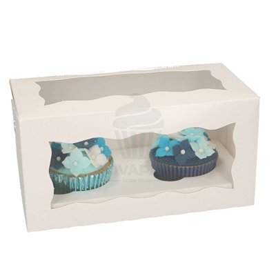 Caixa Branca Funcakes para 2 Cupcakes - Elegância e Proteção