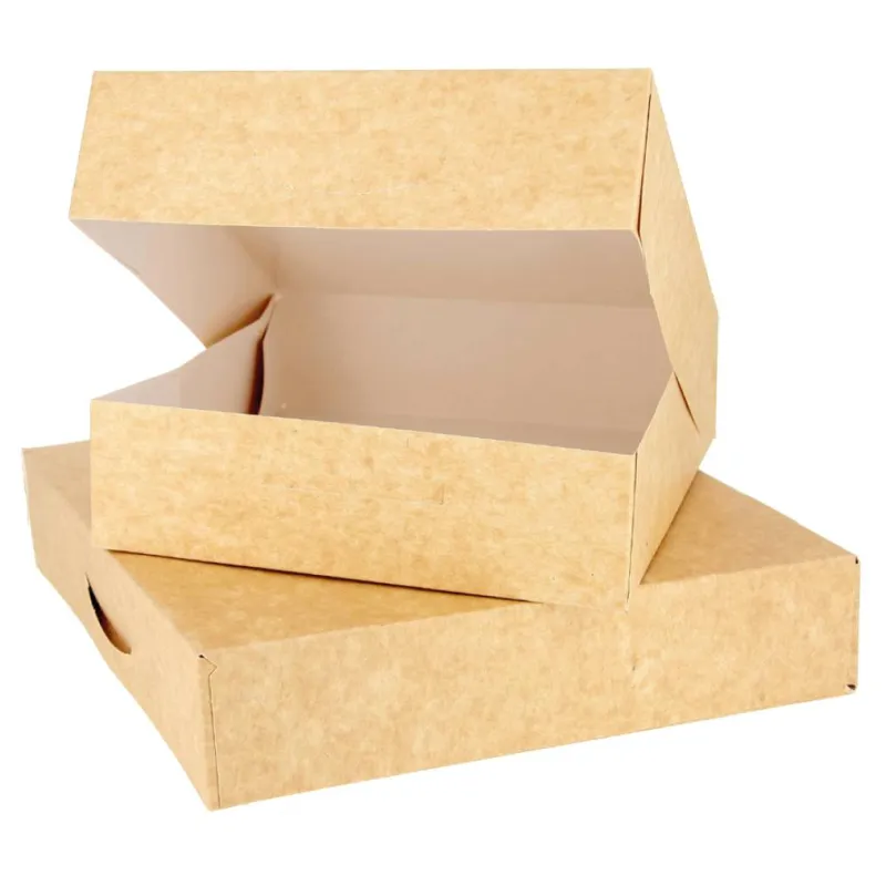 Cajita Cuadrada De Cartón Kraft, Perfecta Para Empaquetar Los