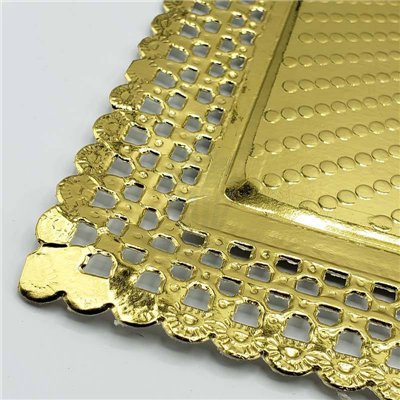 Bandeja dorada rigide Erik 27x32 cm - Élégance et qualité