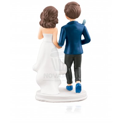 Noivos Corredores em Resina 18cm - Decoração Única