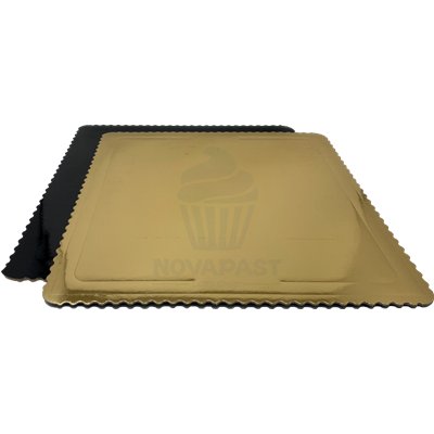 Base Quadrada Ouro/Preto 35x35 cm - Elegância e Resistência