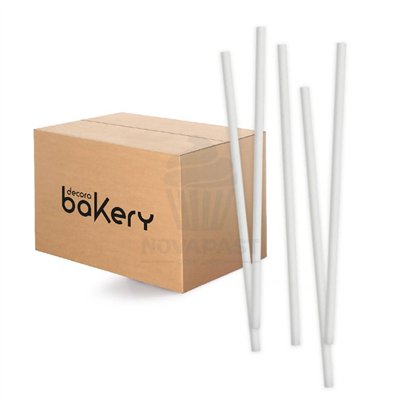 White bio paper straws 21 cm - Pack of 480 units