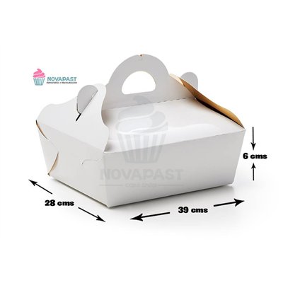 Caixa Elegance Ouro/Branco 28x39cm com Asas