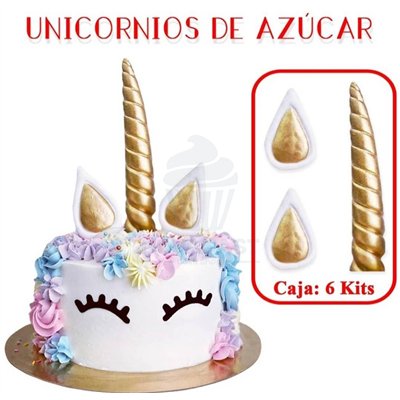 Décoration Licorne en Sucre - Set de 30 Pièces (6 Kits)