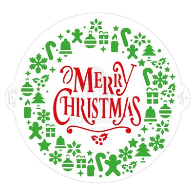 Stencil Merry Christmas 25 cm: Decorate your Christmas sweets