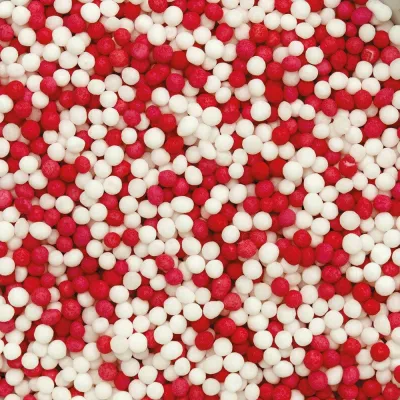 "Microperlas Decorativas Blancas y Rojas para Repostería - Bote 100 gr"