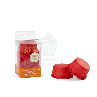 RED MUFFIN CAPSULE 55X35 MM - SET OF 25 UNITS