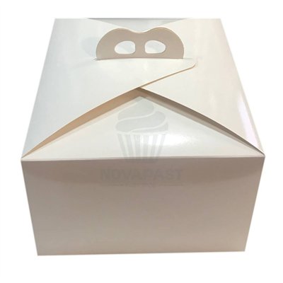 Boîte à gâteau Panettone blanche 20x20x19,5 cm