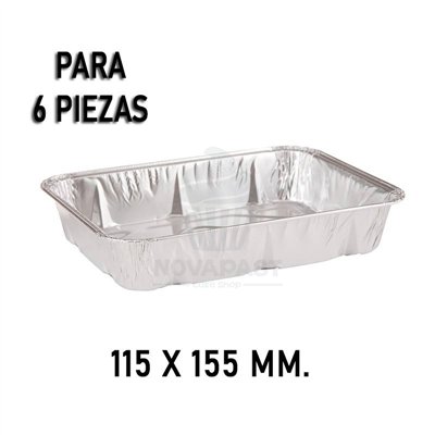 "Bandeja de Aluminio Horeca de 6 Piezas - Paquete de 100 Unidades"