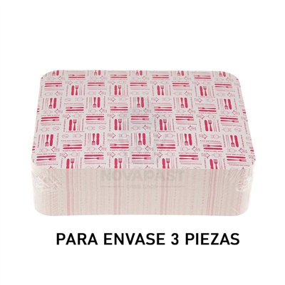 Tampa para Bandeja Horeca 3 Peças - Pacote com 100 Unidades