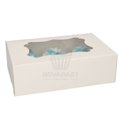 Caixa Branca FunCakes com Suporte para 6 Cupcakes