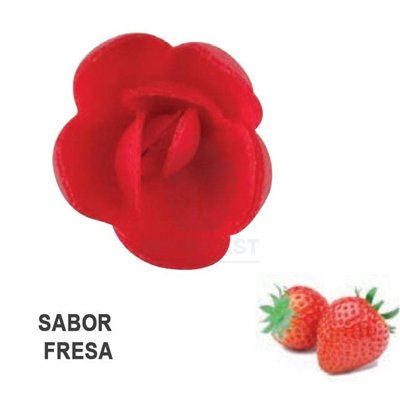 Carmine pink wafer flowers to decorate your desserts.