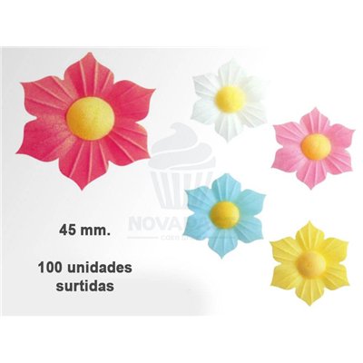 "Flores en Punta 45mm: Decoración de Pastelería (Bote 100 Und)"