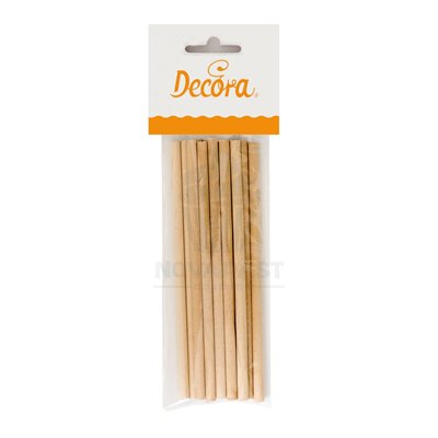 DECORA 12 Round Wooden Lollipop Sticks 16 cm - Sweet Creativity