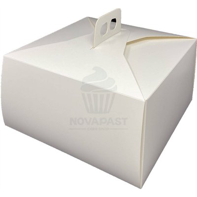 Boîte à gâteau H15 Milano blanche 36x36x15 cm