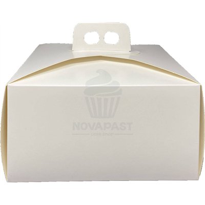 Boîte à gâteau Milano blanche 33x33x15 cm