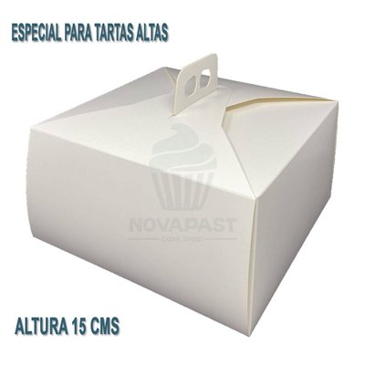 Boîte à gâteau H15 Milano blanche 29x29x15 cm