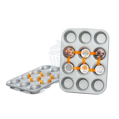 Moule antiadhésif 12 cupcakes en acier DECORA