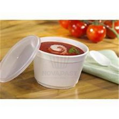White Plastic Container 500cc with Lid - Pack of 50 Units