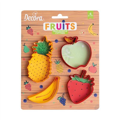 Create fruit shapes with the Decora cutter set.