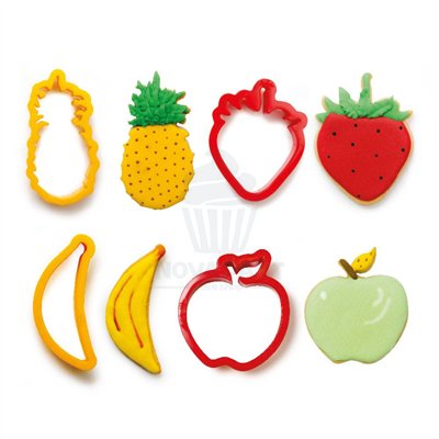 Create fruit shapes with the Decora cutter set.