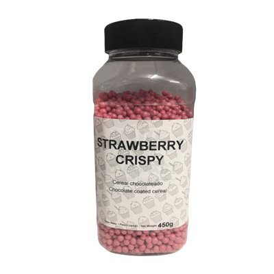 "Deliciosas Bolitas de Chocolate y Fresa Crispy - Bote 450 gr"