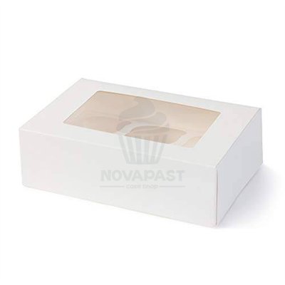 Boîte Cupcake Blanche 2 Emplacements + Support