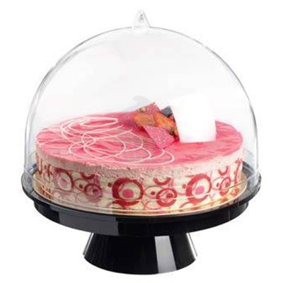 Base et cloche 26 cm noir/transp. élégance assurée