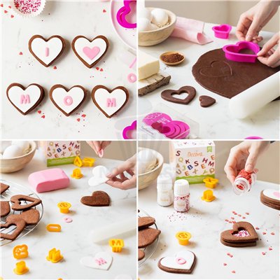 Create sweet messages with DECORA GAME 36 MINI CUTTERS ABC123