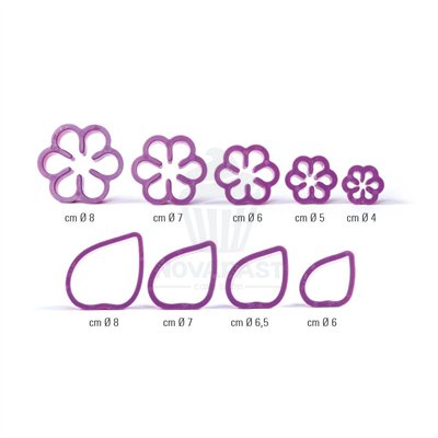 DECORA KIT 9 GARDENIA FLOWER CUTTERS: CREATE SWEET ART