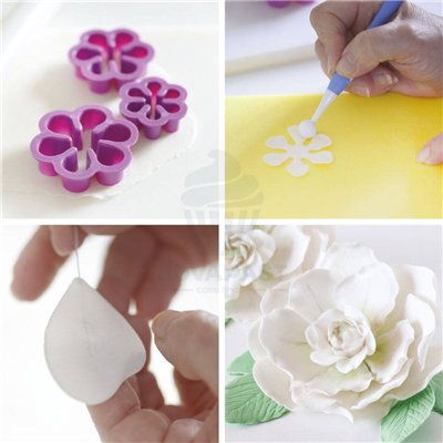 DECORA KIT 9 GARDENIA FLOWER CUTTERS: CREATE SWEET ART