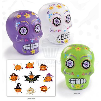 Ensemble Halloween : 3 citrouilles + stickers effrayants